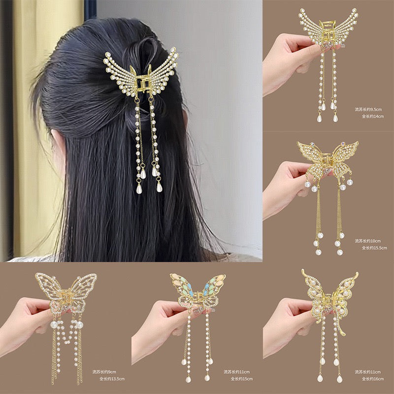 Metal Butterfly Hair Clips Women Premium Temperament Pendant Hair Accessories